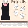 Sintege 2 Débardeurs Thermiques sans Manches en Polaire Camisole Tank Top en Coton Hauts Thermiques pour Femmes(Noir)