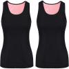 Sintege 2 Débardeurs Thermiques sans Manches en Polaire Camisole Tank Top en Coton Hauts Thermiques pour Femmes(Noir)