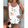 Debardeur Femme Été Top 2024 Chic Haut sans Manche Bretelles Spaghetti Rond Sangle Chemise Fluide Ample Camisole Top Tee Caraco(A-neu-blanc)