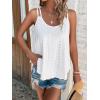 Debardeur Femme Été Top 2024 Chic Haut sans Manche Bretelles Spaghetti Rond Sangle Chemise Fluide Ample Camisole Top Tee Caraco(Blanc)