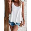 Debardeur Femme Été Top 2024 Chic Haut sans Manche Bretelles Spaghetti Rond Sangle Chemise Fluide Ample Camisole Top Tee Caraco(Blanc)