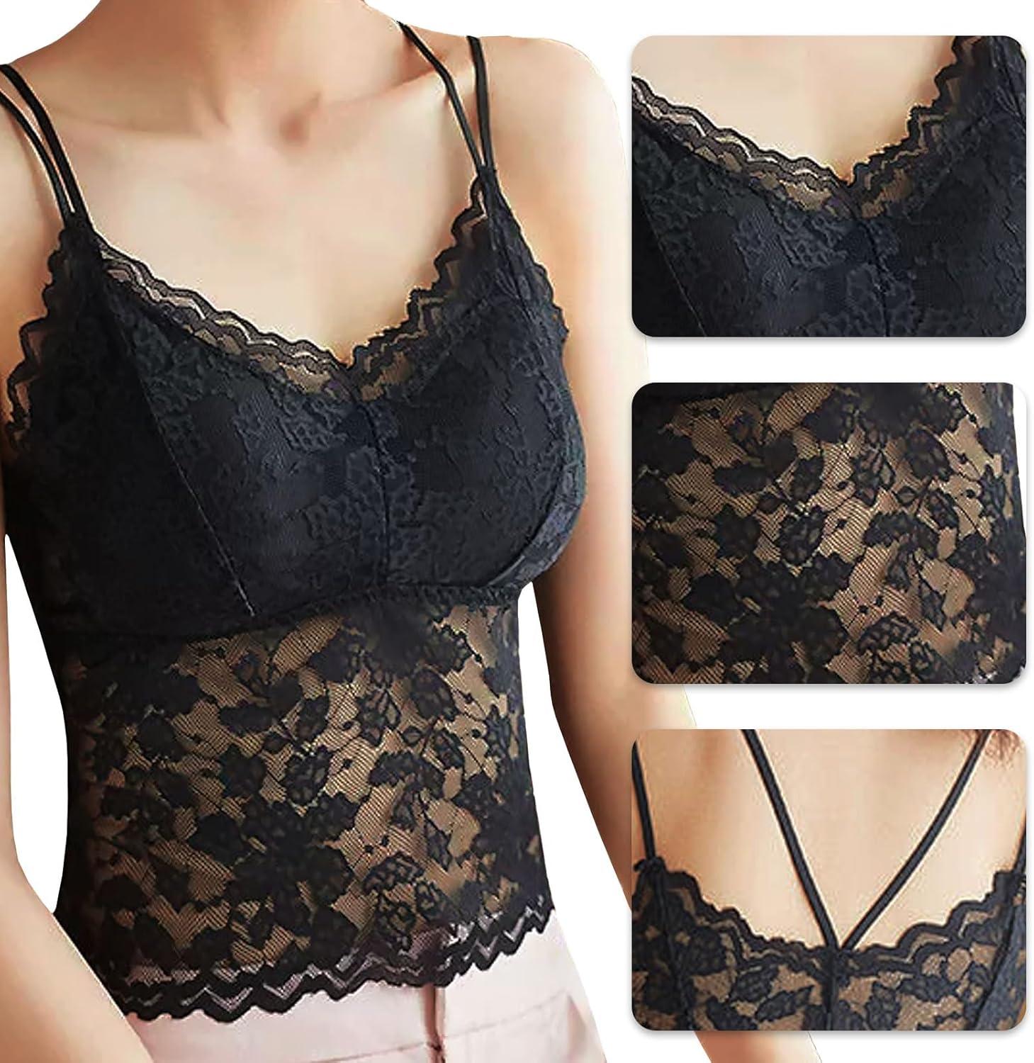 image:imageDbardeur sexy pour femme Col en V Dentelle Sans manches Corset ajust CamisoleNoir