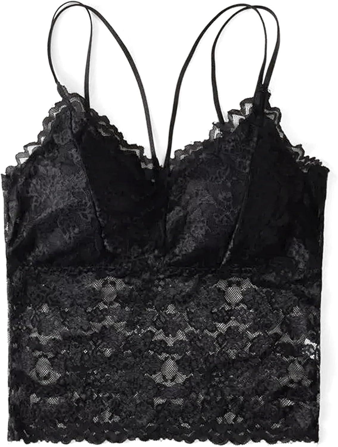 image:imageDbardeur sexy pour femme Col en V Dentelle Sans manches Corset ajust CamisoleNoir