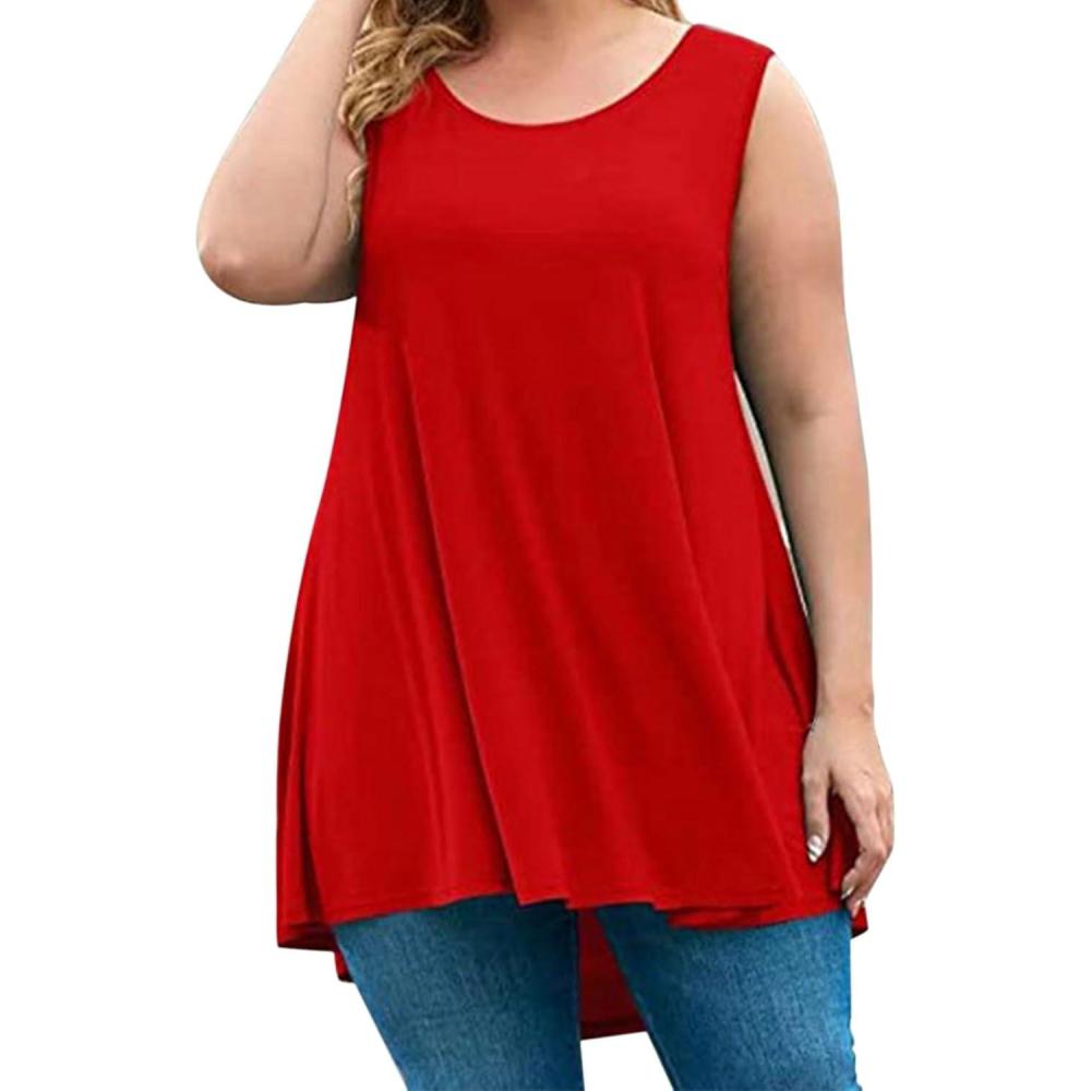 image:imageDbardeur pour femme Grandes tailles Haut uni Tshirt long surdimensionn Tshirt ample Tshirt dt lger Tshirt de sport Tshirt de yoga dcontractRouge