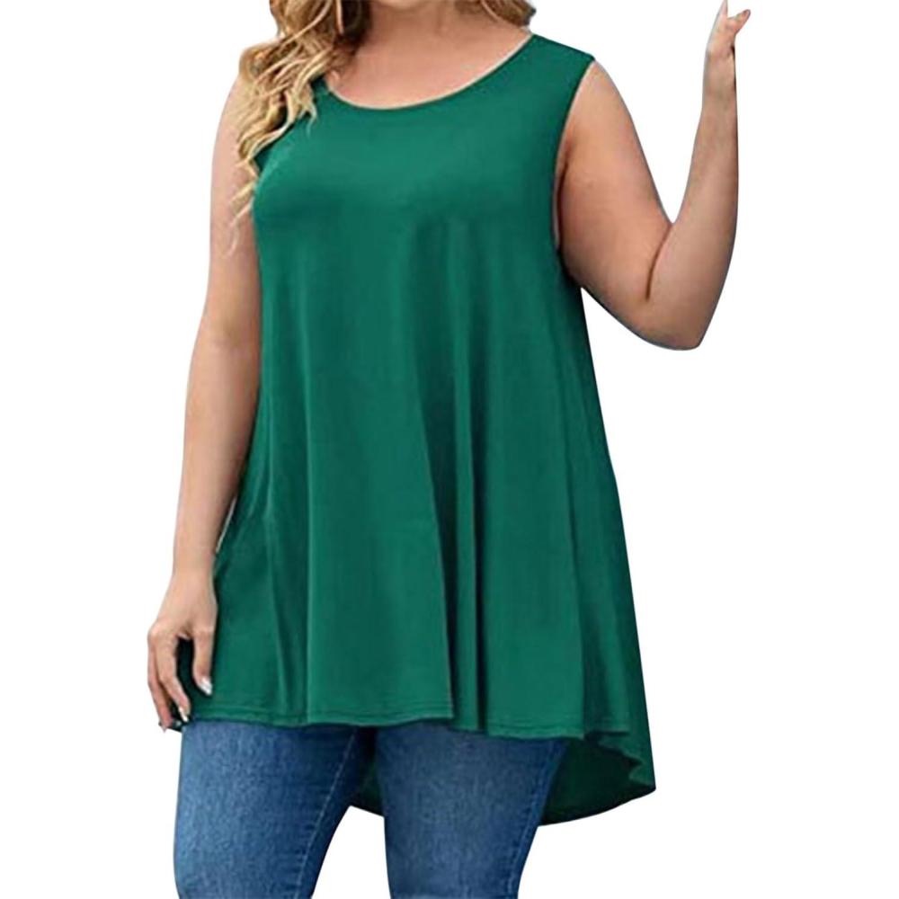 image:imageDbardeur pour femme Grandes tailles Haut uni Tshirt long surdimensionn Tshirt ample Tshirt dt lger Tshirt de sport Tshirt de yoga dcontractVert