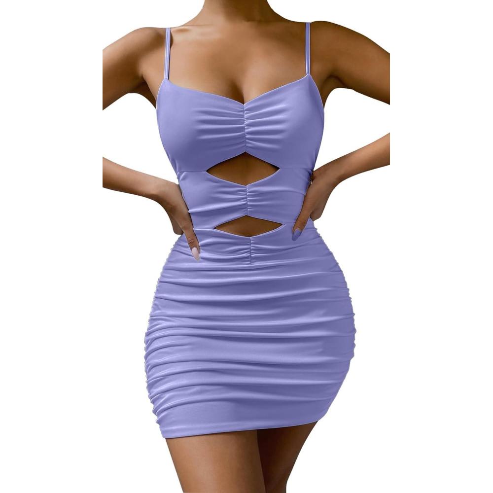image:imageSEAUR Robe Moulante Bretelles Sexy Mini Robe Femme Clubbing Robe de Soire Fte Robe Libertin Dos Nu Clubwear DameViolet