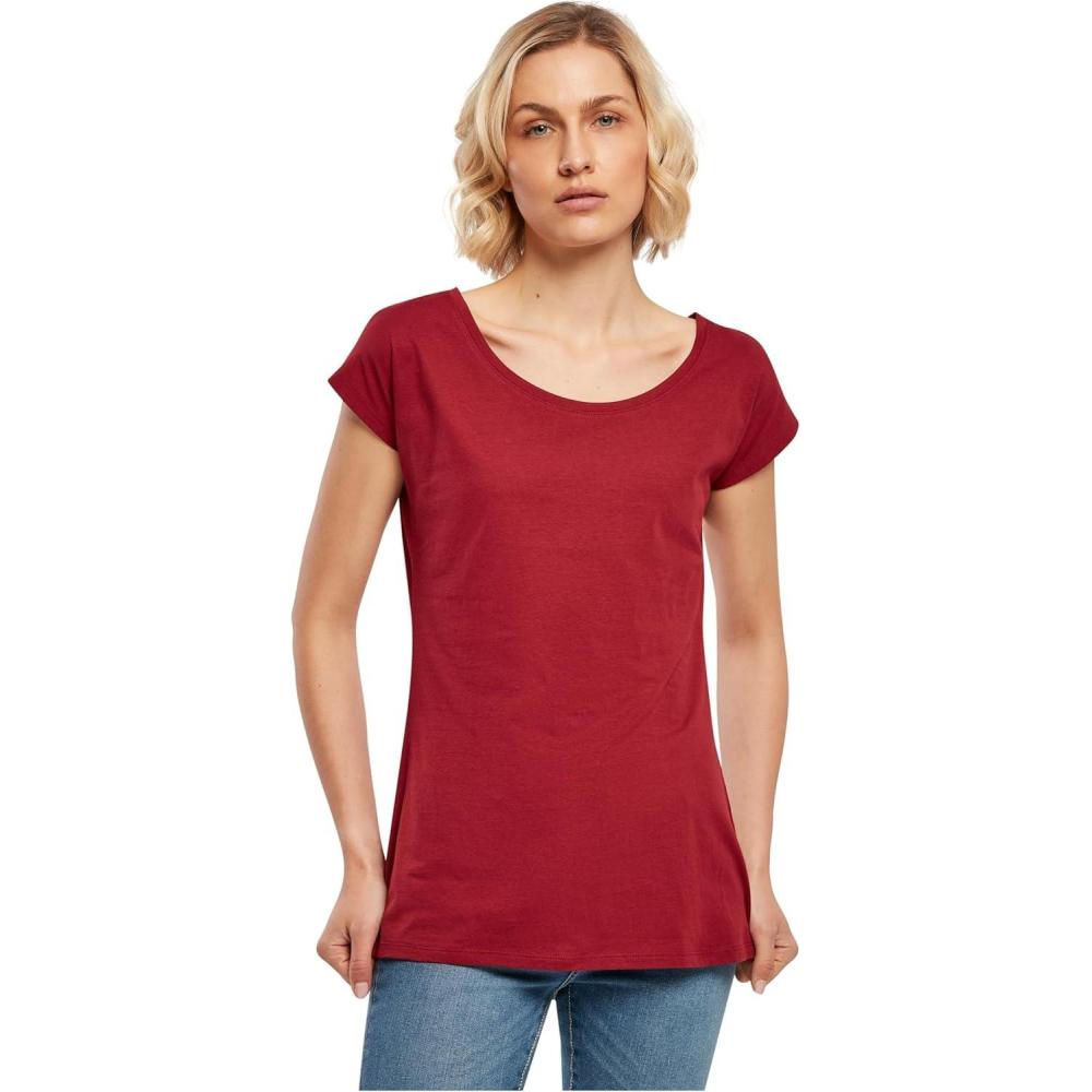 image:imageBuild Your Brand Bb013ladies Wide Neck Tee TShirt Femme Lot de 1Bordeaux