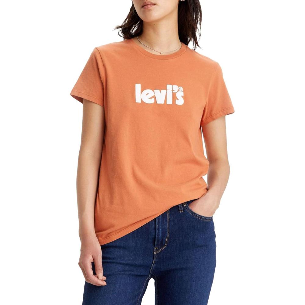 image:imageLevis The Perfect Tee TShirt Femme Pattern Batwing LogoPoster Logo Autumn Leaf