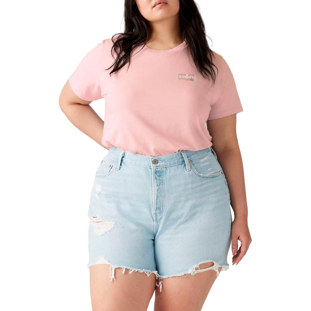 image:imageLevis Pl Perfect Tee TShirt FemmePolka Dot Shine Bw Lotus
