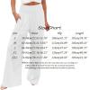 2026 – Pantalon pour femme taille haute avec poches, taille élastique, couleur unie, pantalon ample, pantalon long décontracté pour femme, pantalon élégant et moulant(Noir)