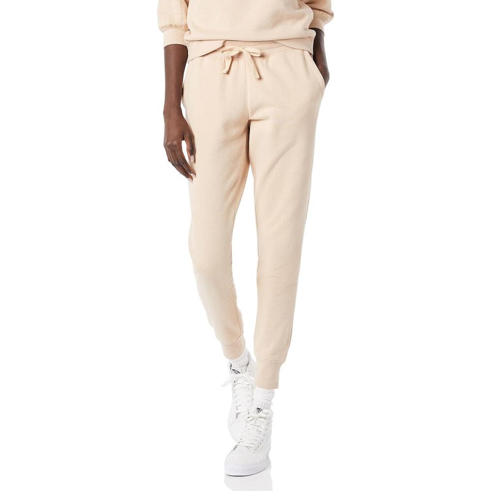 image:imageAmazon Essentials Femme Pantalon De Jogging Revers en Polaire Disponible en Grande TailleBeige