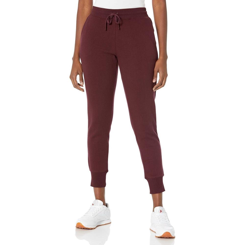 image:imageAmazon Essentials Femme Pantalon De Jogging Revers en Polaire Disponible en Grande TailleBordeaux