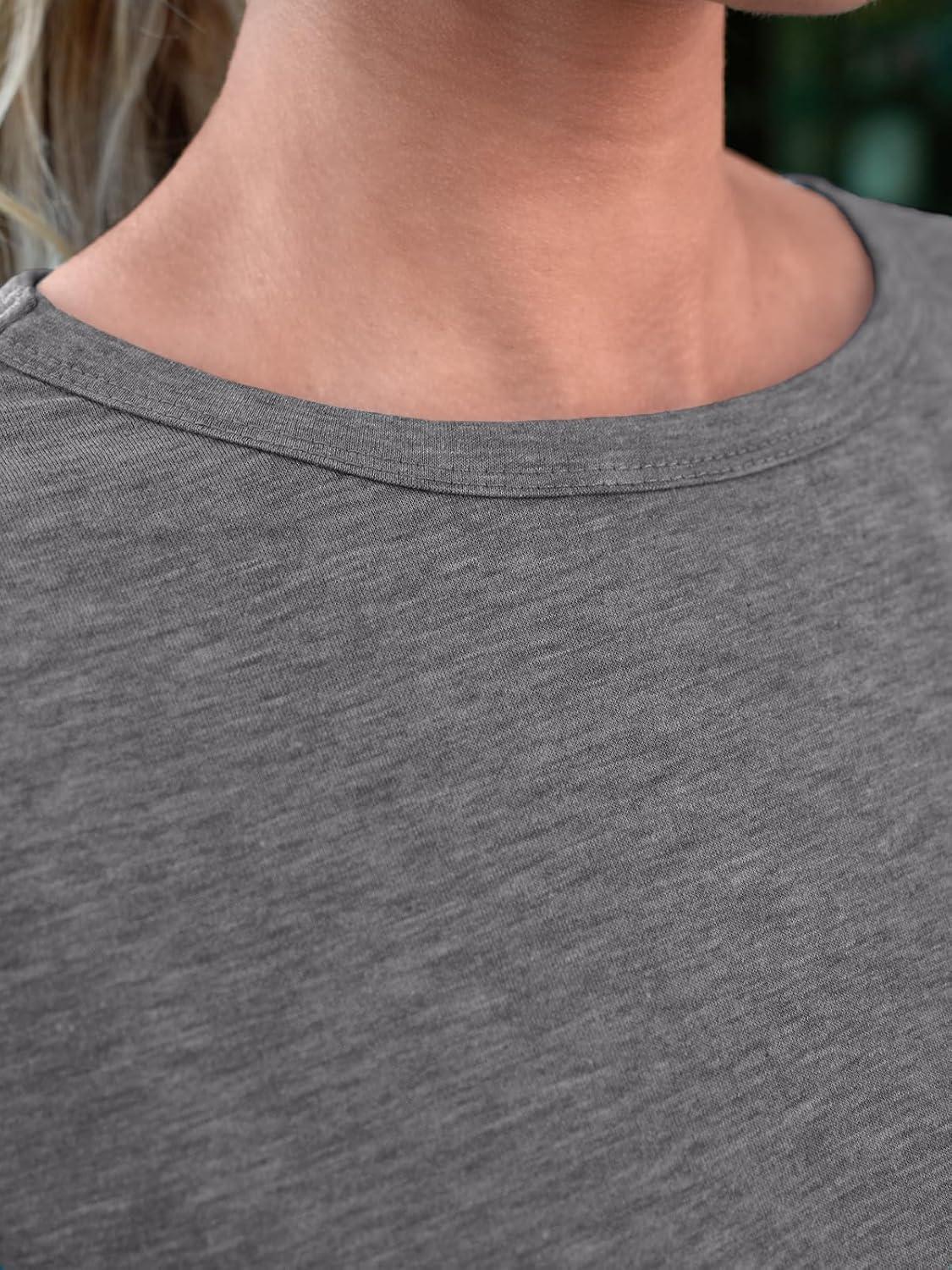 image:imageTshirts dt dcontracts col rond pour femmeGris