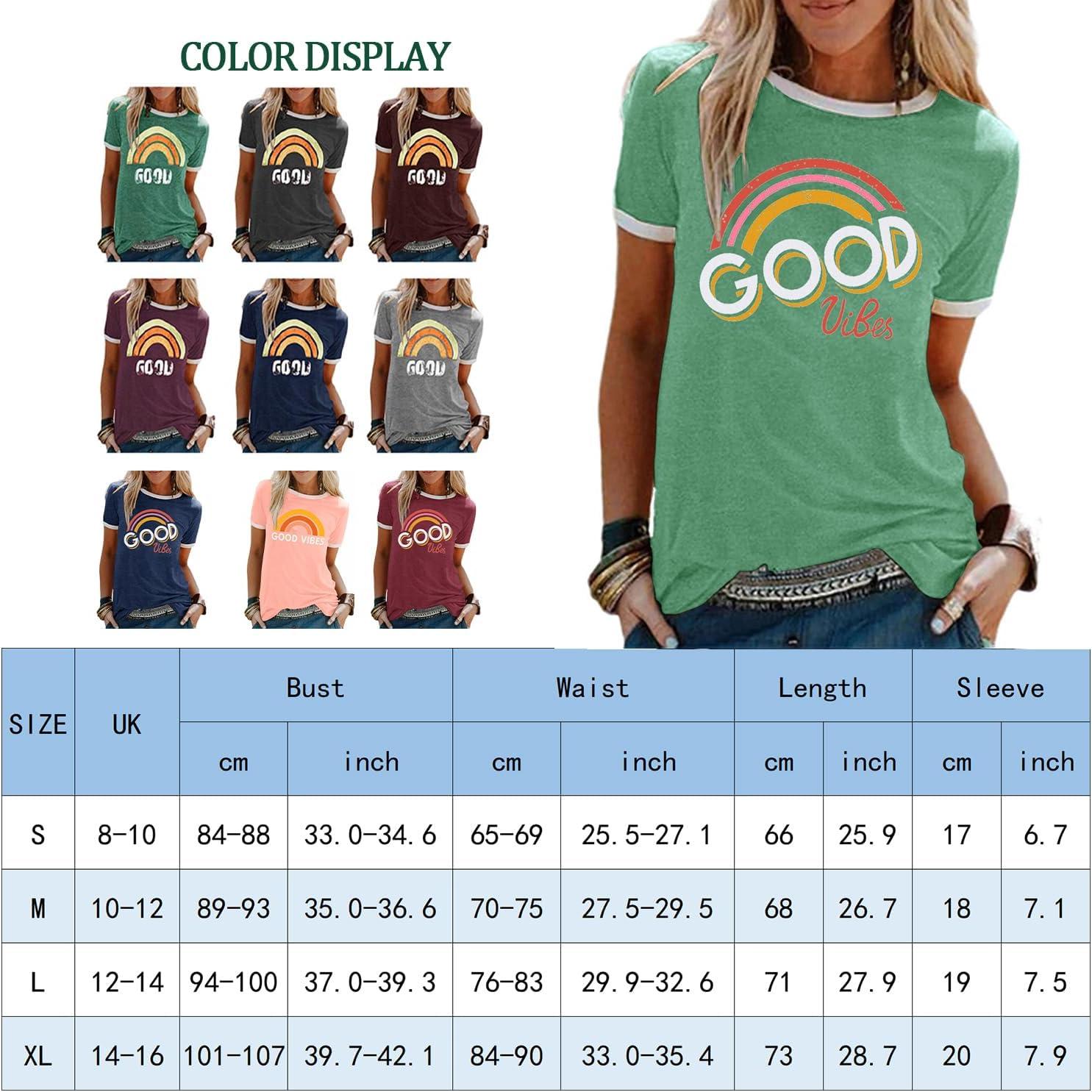 image:imageheekpek TShirt Femme t Chemisier Chic TShirts Blouse Col Rond Tops Manches Courtes T Shirt Grande Taille Coton T Shirt ImprimV Vert