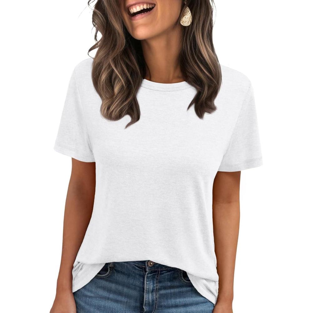 image:imageTshirts dt dcontracts col rond pour femmeBlanc