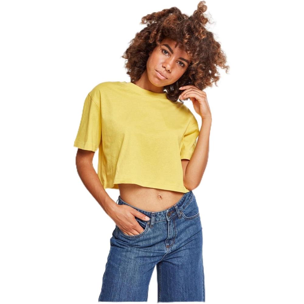 image:imageUrban Classics Ladies Short Oversized Tee TShirt FemmeJaune Honey 01466