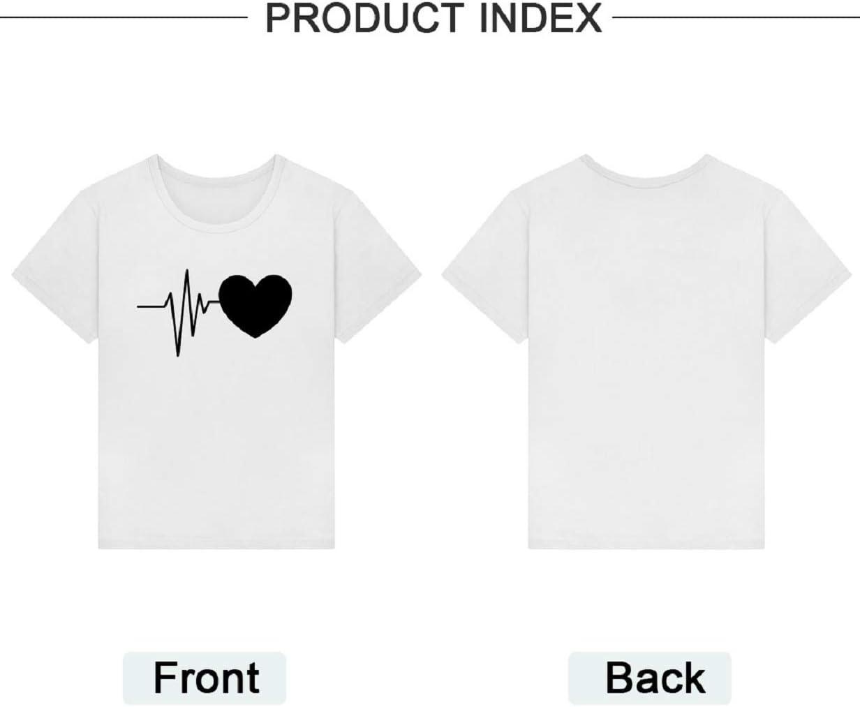 image:imageTuopuda Tee Shirt Femme t TShirt Manches Courtes Top Coton Col Rond Graphic Hauts Dcontract Blouse Idal Cadeau pour Anniversaire StValentin etcBlanc