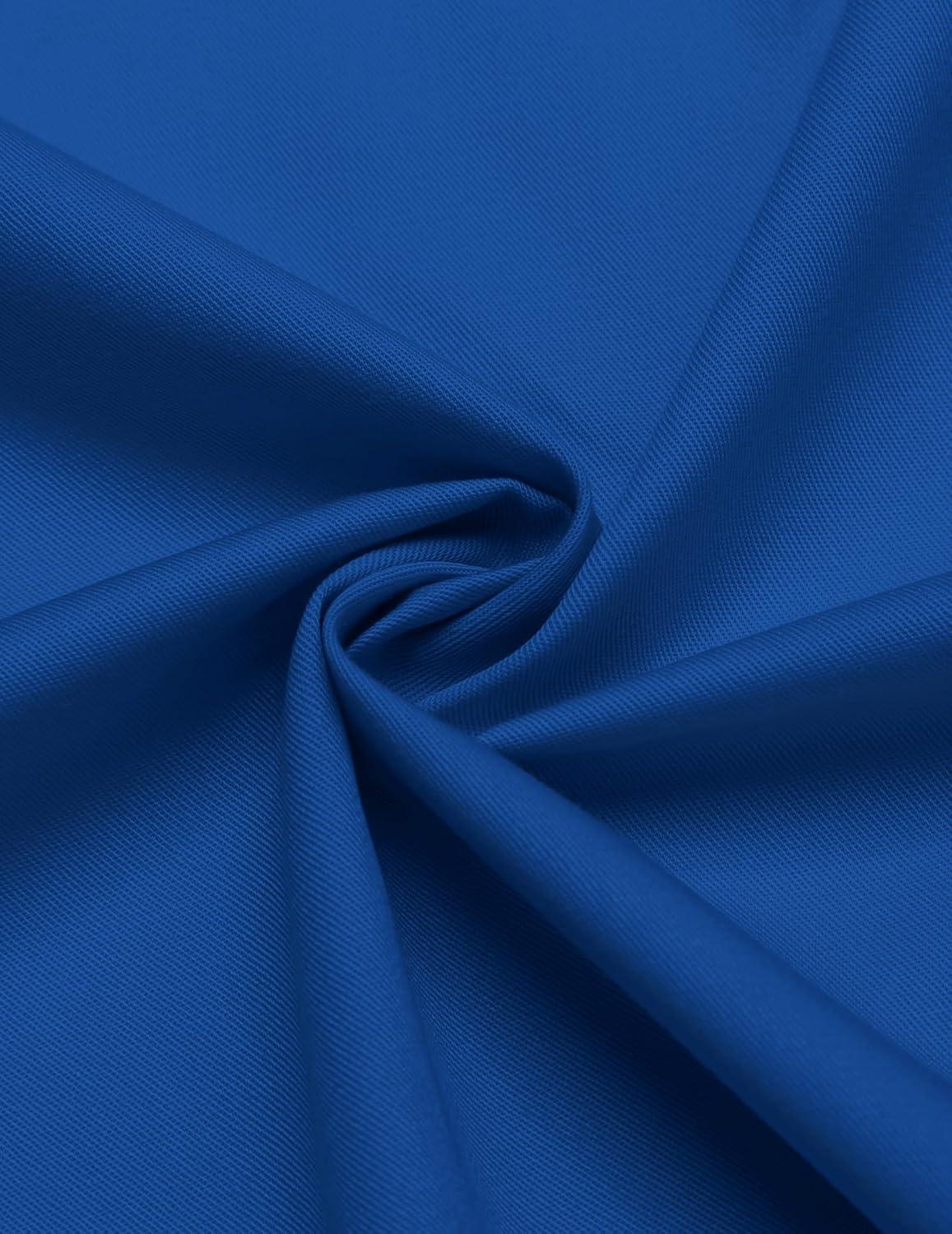 image:imageHotouch Chemisier Femme Coton Manches Courtes Chemise Classique Boutonne Shirt Tops Dcontract Col en V Blouse Solide lgant Chemise de Travail Business TopBleu Fonc