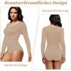 Body à Manches Longues Pour Femme, Body Gainant Femme Ventre Plat, Gaine Sculptante et Gainante, String Noir, Matière Respirante(farbe)