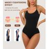 Body Shaper Shapewear Bodysuit – Sexy Body Sculptant Invisible pour Femme, Body String Gainant Femme Ventre Plat, Pression légère & Confortable (Mesurez le tour de taille avant de commander)(Noir)