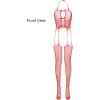 Bodystocking Ouvert – Body en maille pour femme – Haute élasticité – Catsuit sexy pour femme – Fishet ouvert – Body complet – Lingerie sexy – Fishnet(Rouge)