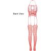 Bodystocking Ouvert – Body en maille pour femme – Haute élasticité – Catsuit sexy pour femme – Fishet ouvert – Body complet – Lingerie sexy – Fishnet(Rouge)