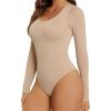 Body à Manches Longues Pour Femme, Body Gainant Femme Ventre Plat, Gaine Sculptante et Gainante, String Noir, Matière Respirante(farbe)