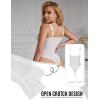 ohmydear Lingerie Femme Dentelle Bodys Sexy Teddy Bodysuit Grandes Tailles avec Porte-Jarretelles Slim Réglables Tenue Femme Hot Jumpsuit Ventre sous-vêtements(Blanc)