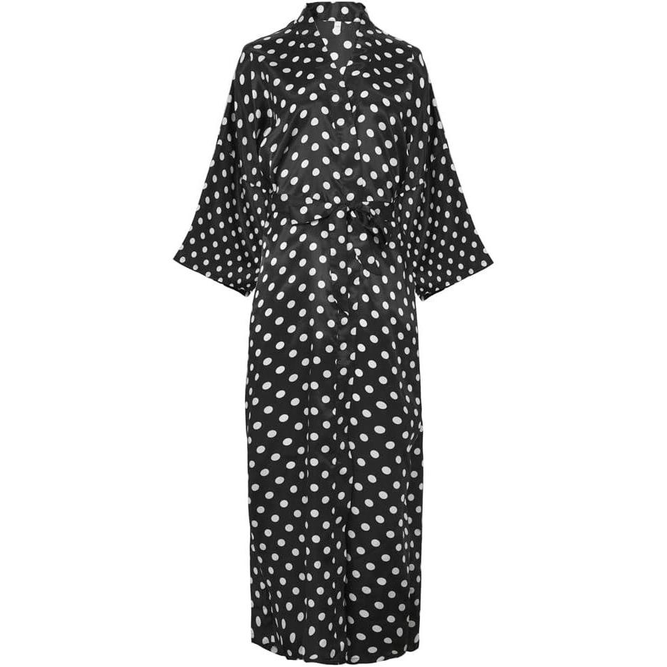 image:imageRobe de chambre kimono pour femme Imprim floral Cardigan pour femme Pour mariage ftePois Noir