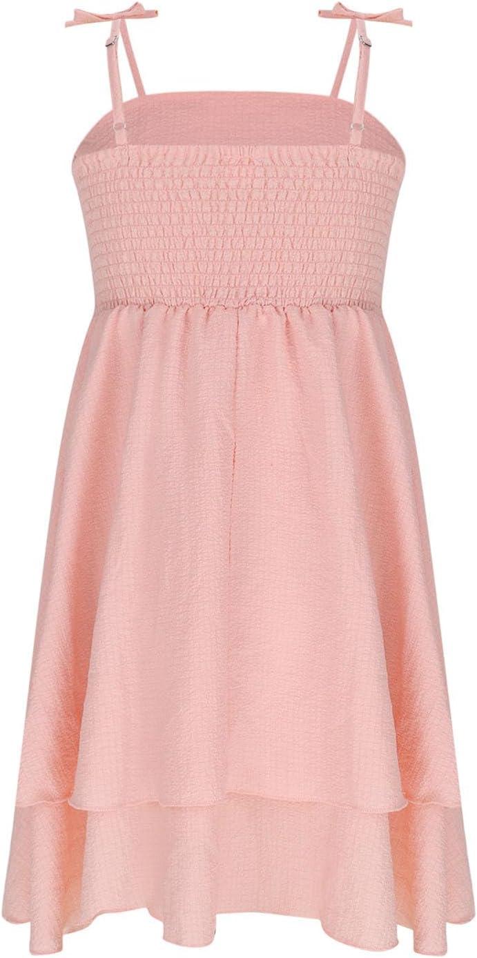 image:imageFille Robe Bustier Dt Vtements Solid Chic Robe lgant ALigne Robes sans Manches Vtement Dcontract Funky Habillement MiLongue HautsC02 Rose