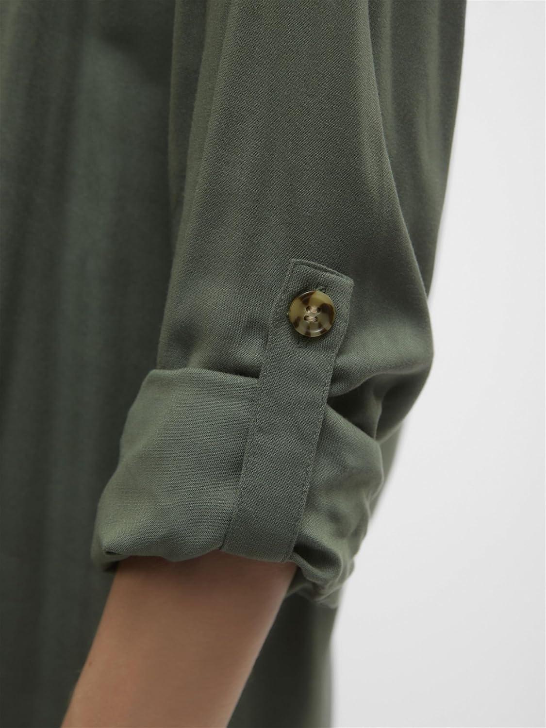 image:imageVERO MODA Blouse dcontracte Poches Poitrine pour Femmes en Stretch rgulier 34 Manches Haut suprieurLaurel Wreath